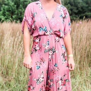 Final Touch Floral Jumpsuit with Tie back Small